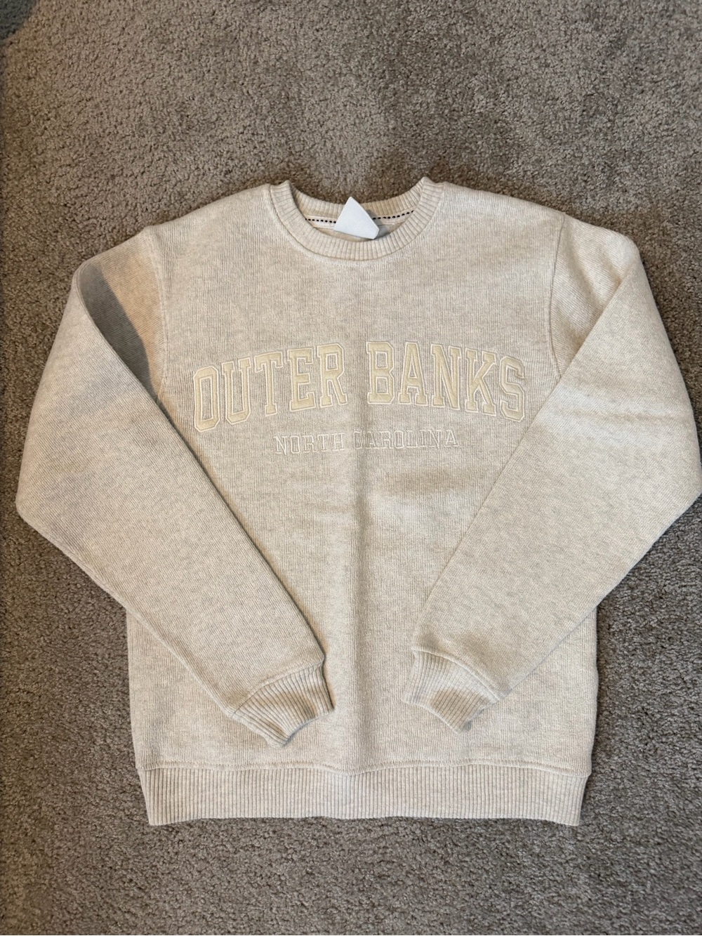 Pacific & Co Outer Banks Beige Crewneck Sweater Women’s